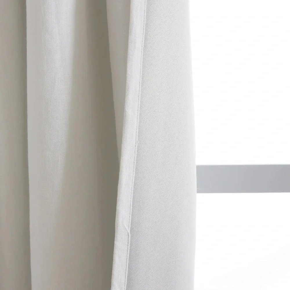 NWT QUINCE Set Of 2 48x84 European Linen Blackout Curtains White 9166